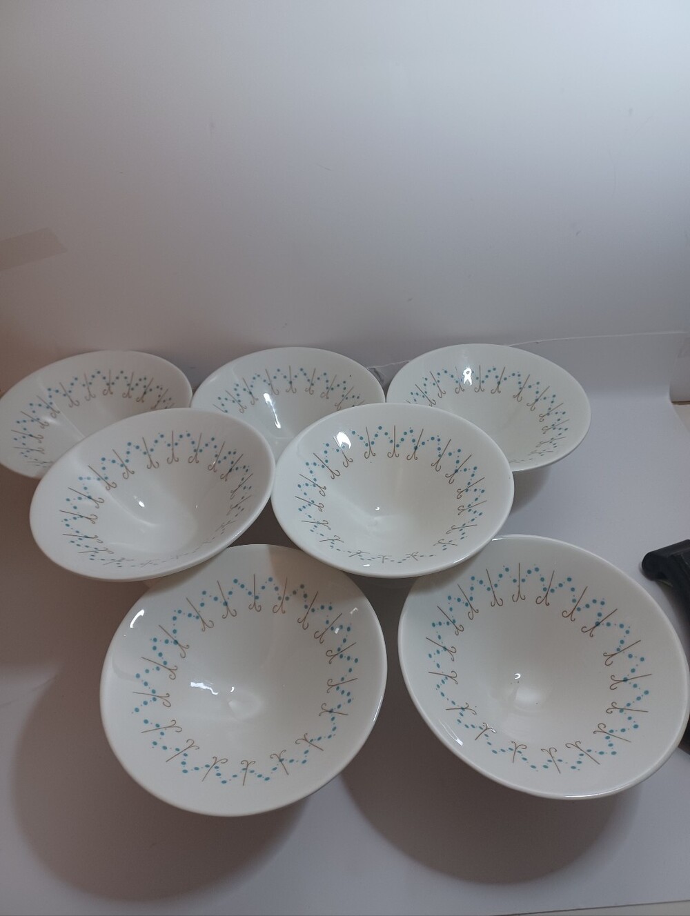 Impromptu Fine China 1950s Desert Bowls Atomic Pins And Beads Design Ben Seibel